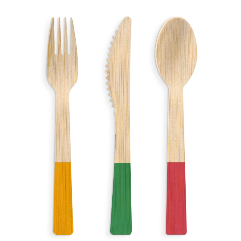 Disposable bamboo cutlery with printing